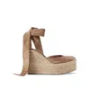 Gianvito Rossi Suede Wedge Espadrilles Women In Brown