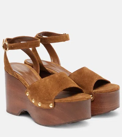 GIANVITO ROSSI SUEDE PLATFORM SANDALS