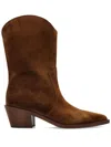 Gianvito Rossi Suede Western Boots In Brown