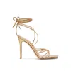 Gianvito Rossi 105mm Lace-up Leather Sandals In Gold