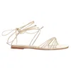 Gianvito Rossi Sylvie Leather Strappy Flat Gladiator Sandals In Gold