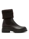 Gianvito Rossi Tenney Calf Knit Chalet Boots Mocha