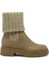 Gianvito Rossi Tenney Knitted-cuff Leather Boots In Brown
