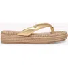 Gianvito Rossi Leather Platform Espadrille Thong Sandals