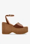 Gianvito Rossi 100 Leather Platform Wedge Sandals