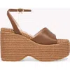 Gianvito Rossi Thalia Wedge Sandals For Women In Brown Leather