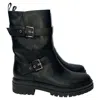 Gianvito Rossi Black Leather Biker Boots In Black