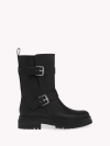 Gianvito Rossi Black Leather Biker Boots In Black
