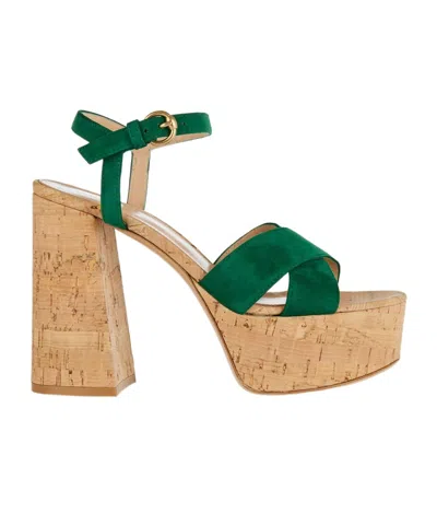 Gianvito Rossi Thick Heeled Sandals In Animal Print