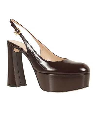 Gianvito Rossi Thick Soled Hallow-heeled Sandals In Brown