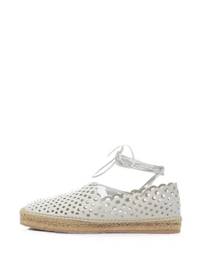 Pre-owned Gianvito Rossi Thierry Perforated Ballet Flats In White