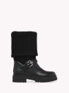 Gianvito Rossi Black Leather And Fabric Thurso Boots In Black
