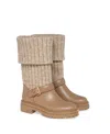 Gianvito Rossi Thurso Stretch Knit Mid-calf Boots In Brown