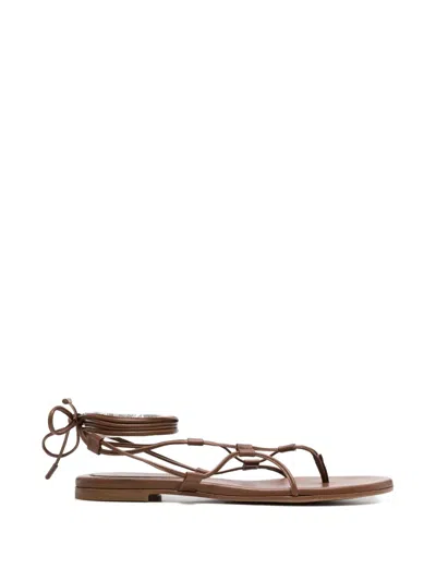Gianvito Rossi Tie-fastening Sandals In Brown