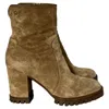 Gianvito Rossi Timber Zipped Ankle Boots In Brown Suede In Brown