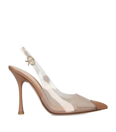 Gianvito Rossi Tipped Diana Slingback Heels 105 In Gold