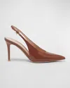 Gianvito Rossi Havana Patent Leather Slingback Pumps In Black