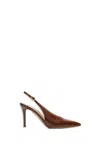 GIANVITO ROSSI TOKIO HAVANA SHOES WITH HEELS