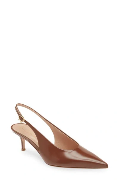 Gianvito Rossi Tokio Pointed Toe Slingback Pump In Havana