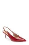 Gianvito Rossi Tokio Pointed Toe Slingback Pump In Rouge
