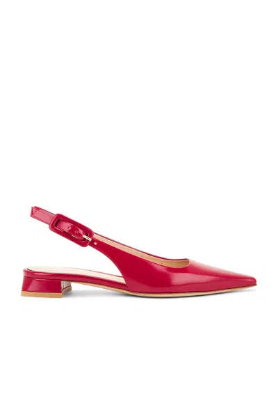 Gianvito Rossi 20mm Tokio Leather Slingback Flats In Red