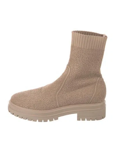Pre-owned Gianvito Rossi Torrance Ankle Boot Bouclé Pattern Sock Boots In Neutral