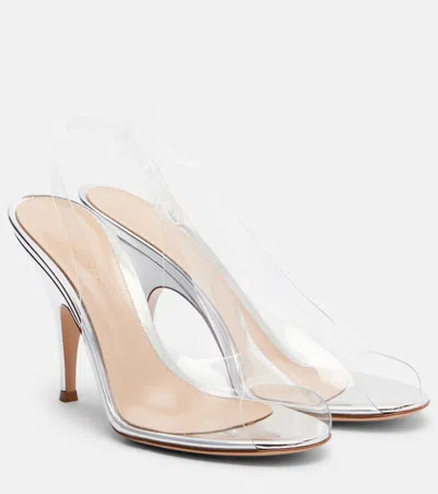 Gianvito Rossi Glass Metal Mules Open Toe Stiletto In Transparent
