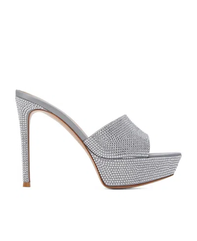 Gianvito Rossi Tracey Crystal High-heeled Sandals In Gray