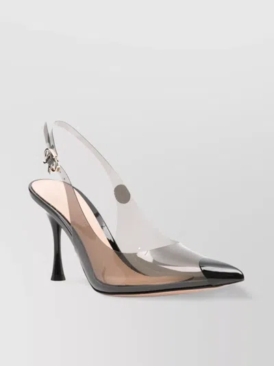 Gianvito Rossi Transparent Buckle Pointed Toe Mid Heel Pumps