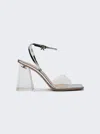 Gianvito Rossi Transparent Cosmic Block Heel Silver-strap Sandals In Multi
