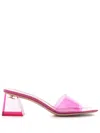 Gianvito Rossi Transparent Hot Pink Mules In Pink