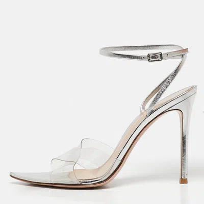 Gianvito Rossi Transparent Leather And Pvc Plexi Stark Sandals In Silver