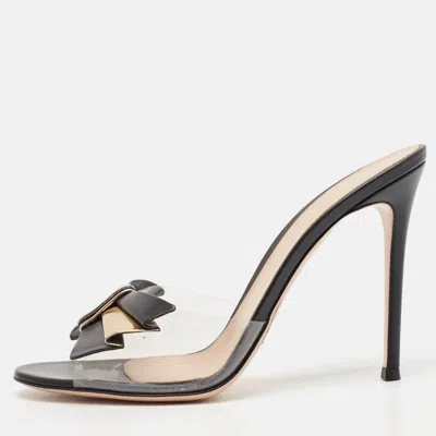 Gianvito Rossi Transparent Leather And Pvc Slide Sandals In Multi