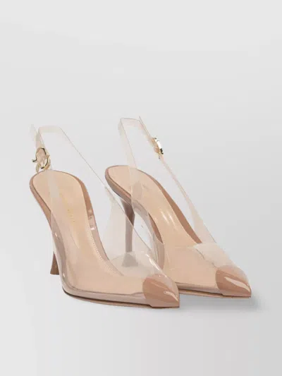 GIANVITO ROSSI TRANSPARENT POINTED TOE PUMPS WITH BUCKLE DETAIL