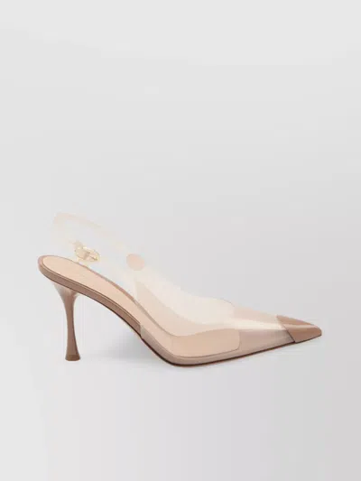 GIANVITO ROSSI TRANSPARENT POINTED TOE SLINGBACK PUMPS