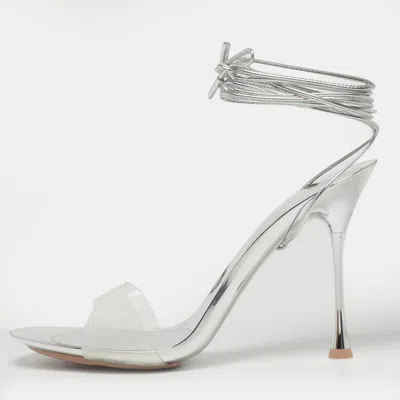 Pre-owned Gianvito Rossi Transparent Pvc And Leather Spice Sandals Size 40