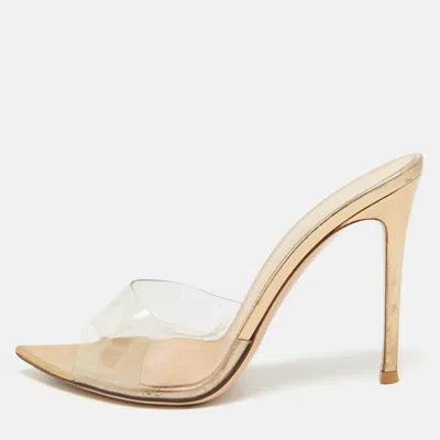 Pre-owned Gianvito Rossi Transparent Pvc Elle Slide Sandals Size 37