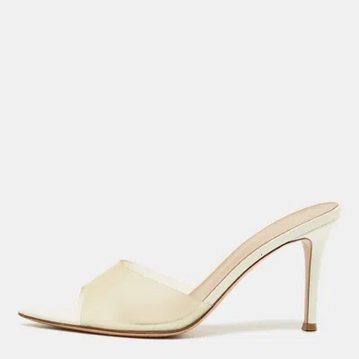 Pre-owned Gianvito Rossi Transparent Pvc Elle Slide Sandals Size 38
