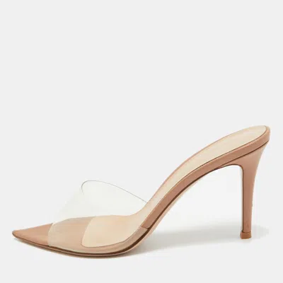 Pre-owned Gianvito Rossi Transparent Pvc Elle Slide Sandals Size 38.5