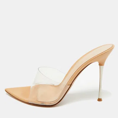 Pre-owned Gianvito Rossi Transparent Pvc Elle Slide Sandals Size 39
