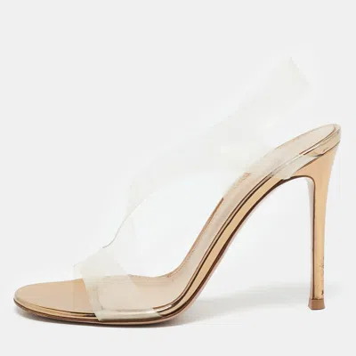 Pre-owned Gianvito Rossi Transparent Pvc Metropolis Ankle Strap Sandals Size 37.5