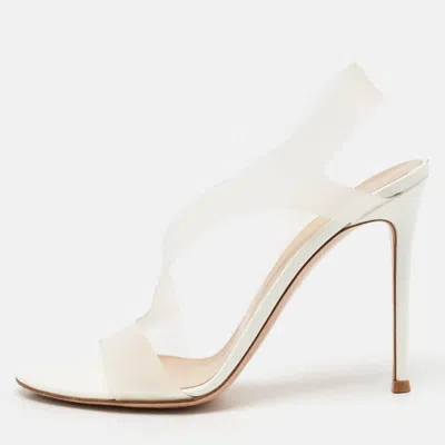 Pre-owned Gianvito Rossi Transparent Pvc Metropolis Ankle Strap Sandals Size 40.5
