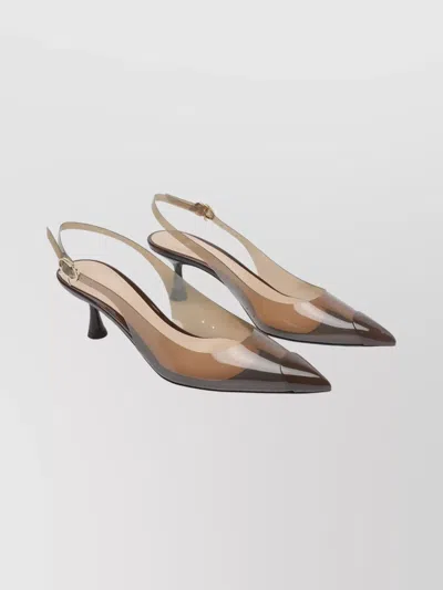 Gianvito Rossi Transparent Slingback Kitten Heel Pumps In Multi