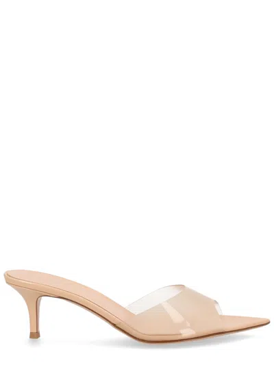 Gianvito Rossi Transparent Strap Mule Sandals, 5.5 Cm Heel In Nude