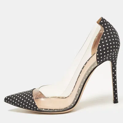 Pre-owned Gianvito Rossi Transparent/blue Fabric And Pvc Plexi Pumps Size 38