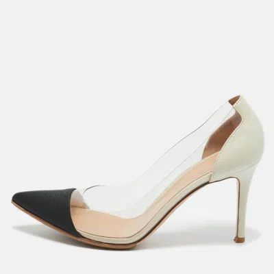 Pre-owned Gianvito Rossi Tricolor Fabric And Leather Plexi Pumps Size 39 In Black