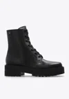 Gianvito Rossi Embroidered-logo Leather Boots In Black