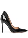 Gianvito Rossi Pointed Lacquered Leather High Heels In Black