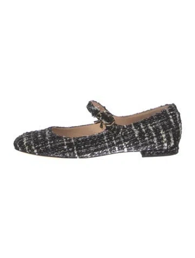 Pre-owned Gianvito Rossi Tweed Tweed Pattern Mary Jane Flats In Multi