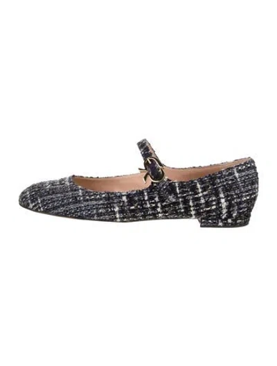 Pre-owned Gianvito Rossi Tweed Tweed Pattern Mary Jane Flats W/ Tags In Multi
